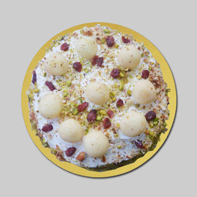 "Round shape Pineapple Rasagulla cake - 1kg - Click here to View more details about this Product